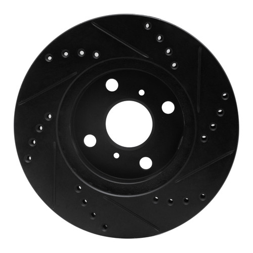 R1 01-03 Toyota Prius Front Left Drilled & Slotted Black Brake Rotor
