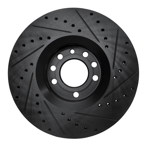 R1 03-11 Cadillac BLS (Mexico) Front Left Drilled & Slotted Black Brake Rotor