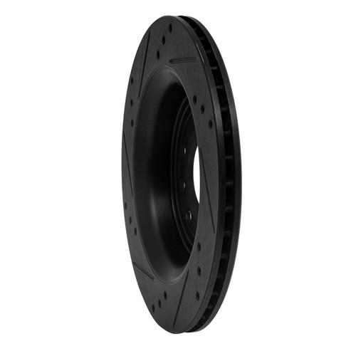 R1 03-11 Cadillac BLS (Mexico) Rear Right Drilled & Slotted Black Brake Rotor