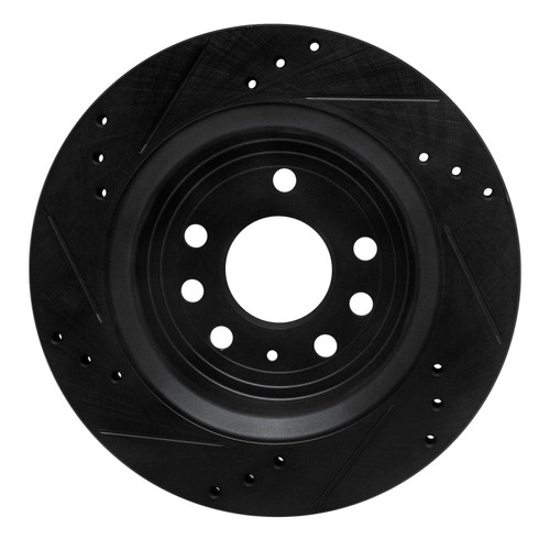 R1 03-11 Cadillac BLS (Mexico) Rear Right Drilled & Slotted Black Brake Rotor