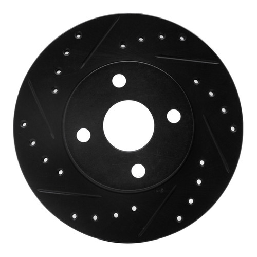 R1 92-95 Toyota Paseo Front Left Drilled & Slotted Black Brake Rotor