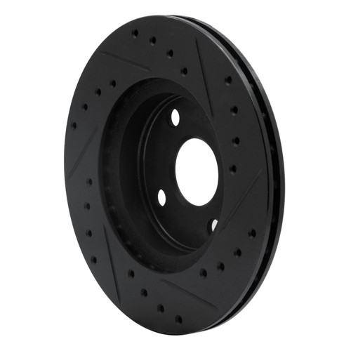 R1 92-95 Toyota Paseo Front Left Drilled & Slotted Black Brake Rotor