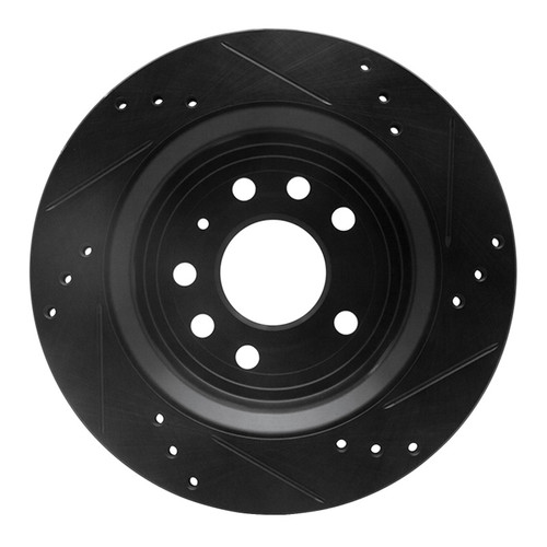 R1 03-11 Cadillac BLS (Mexico) Rear Left Drilled & Slotted Black Brake Rotor