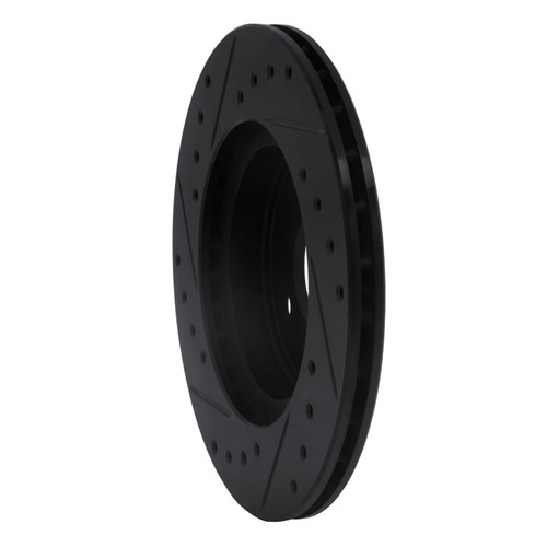 R1 92-95 Toyota Paseo Front Right Drilled & Slotted Black Brake Rotor