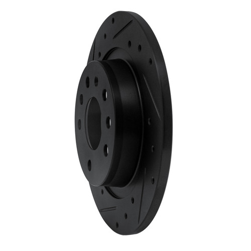 R1 03-11 Cadillac BLS (Mexico) Rear Left Drilled & Slotted Black Brake Rotor ECB-65017L