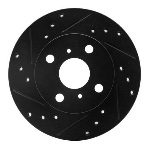 R1 90-91 Toyota Celica Front Left Drilled & Slotted Black Brake Rotor