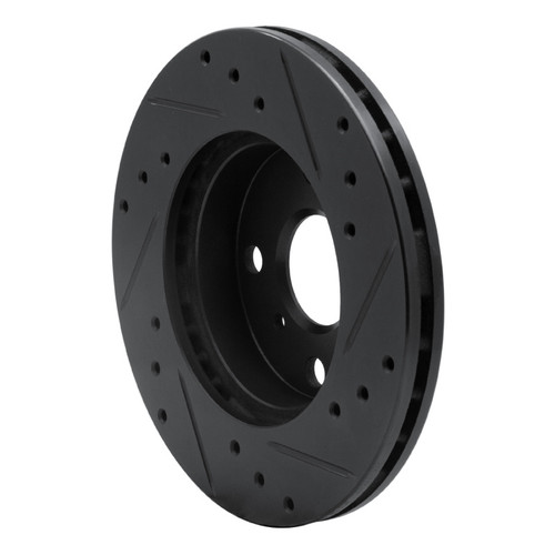 R1 90-91 Toyota Celica Front Left Drilled & Slotted Black Brake Rotor