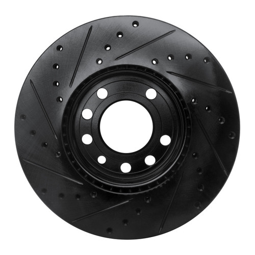 R1 03-11 Cadillac BLS (Mexico) Front Right Drilled & Slotted Black Brake Rotor ECB-65015R