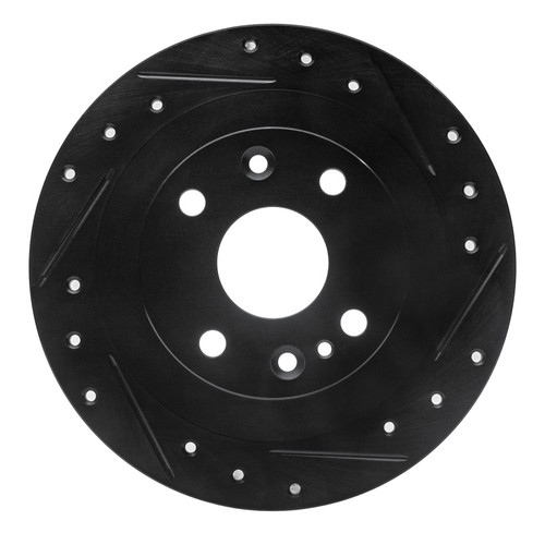 R1 18-19 Volkswagen SAVEIRO (Mexico) Rear Right Drilled & Slotted Black Brake Rotor