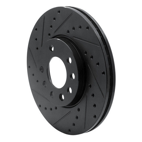 R1 03-11 Cadillac BLS (Mexico) Front Left Drilled & Slotted Black Brake Rotor ECB-65015L