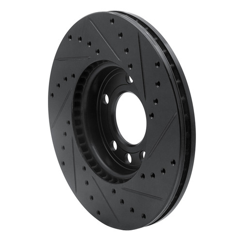 R1 03-11 Cadillac BLS (Mexico) Front Left Drilled & Slotted Black Brake Rotor ECB-65015L