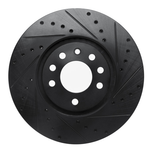 R1 99-10 Chevrolet ASTRA (Mexico) Front Right Drilled & Slotted Black Brake Rotor