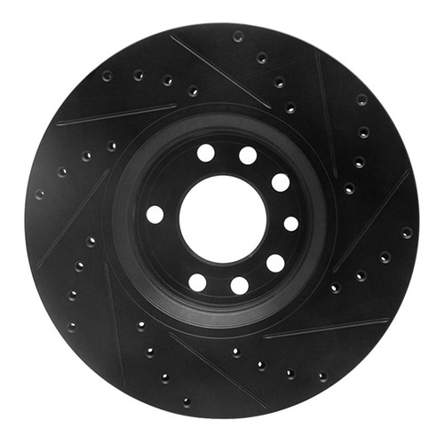 R1 99-10 Chevrolet Zafira (Mexico) Front Left Drilled & Slotted Black Brake Rotor