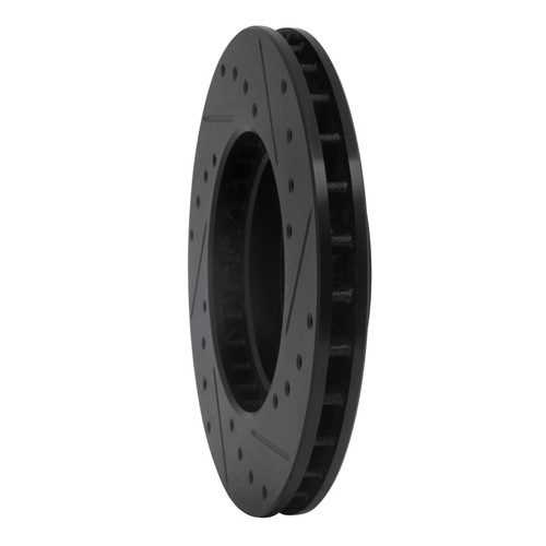 R1 88-93 Toyota Celica Front Left Drilled & Slotted Black Brake Rotor