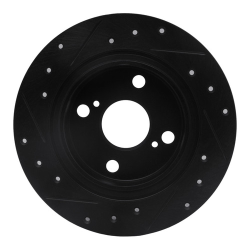 R1 87-92 Chevrolet Nova Rear Right Drilled & Slotted Black Brake Rotor