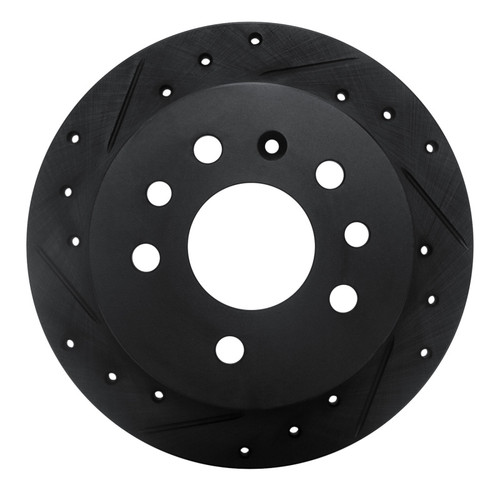 R1 94-96 Saab 900 Rear Left Drilled & Slotted Black Brake Rotor