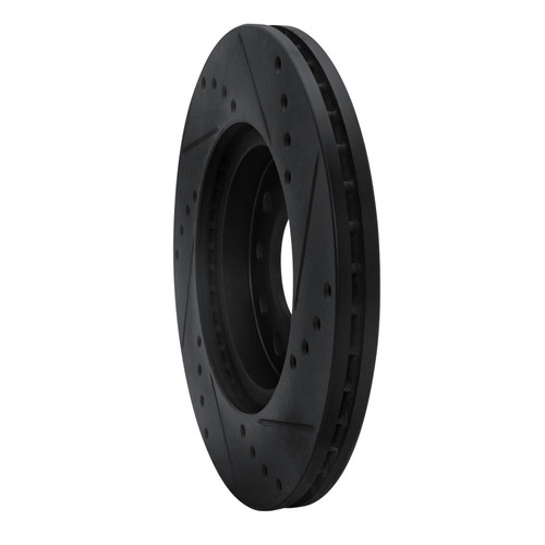 R1 94-96 Saab 900 Front Left Drilled & Slotted Black Brake Rotor