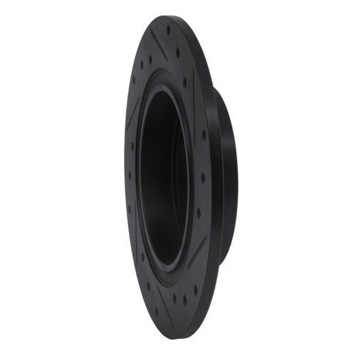 R1 87-92 Chevrolet Nova Rear Left Drilled & Slotted Black Brake Rotor