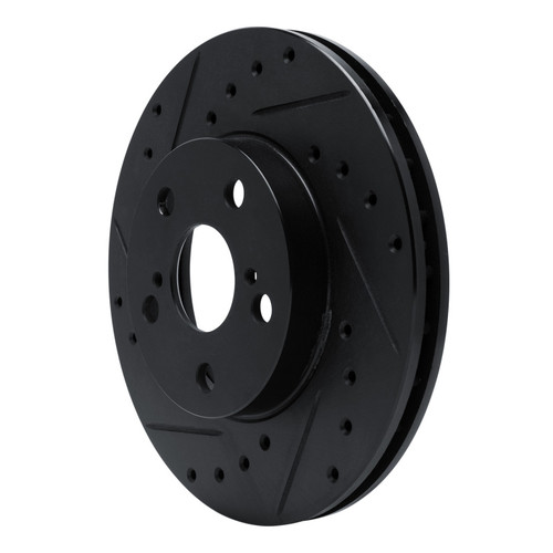 R1 87-87 Toyota Camry Front Left Drilled & Slotted Black Brake Rotor