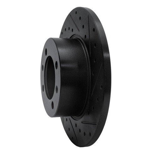 R1 81-87 Saab 900 Front Right Drilled & Slotted Black Brake Rotor