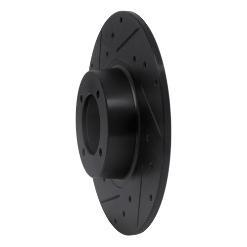 R1 62-80 MG MGB Front Left Drilled & Slotted Black Brake Rotor