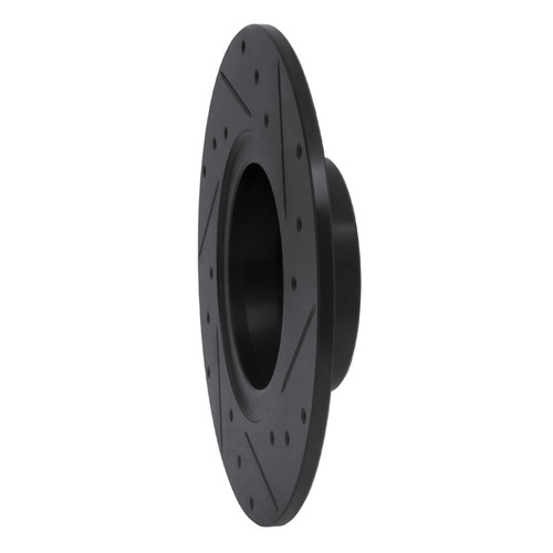 R1 62-80 MG MGB Front Left Drilled & Slotted Black Brake Rotor