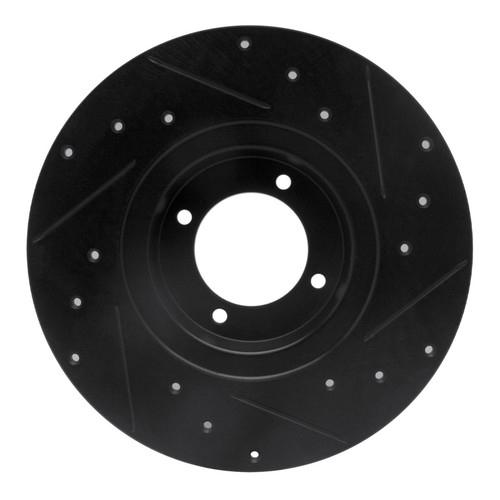 R1 62-80 MG MGB Front Left Drilled & Slotted Black Brake Rotor