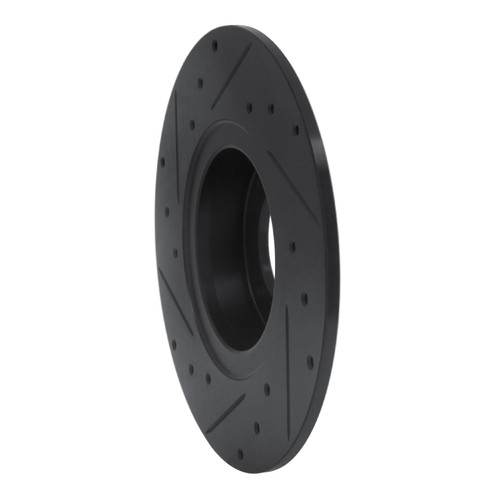 R1 62-80 MG MGB Front Right Drilled & Slotted Black Brake Rotor