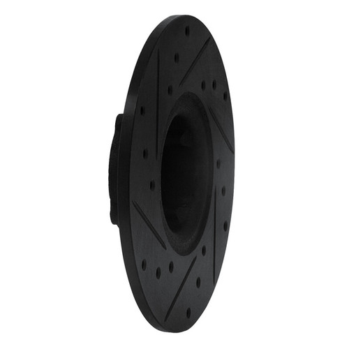 R1 63-79 Austin Healey Sprite Front Right Drilled & Slotted Black Brake Rotor