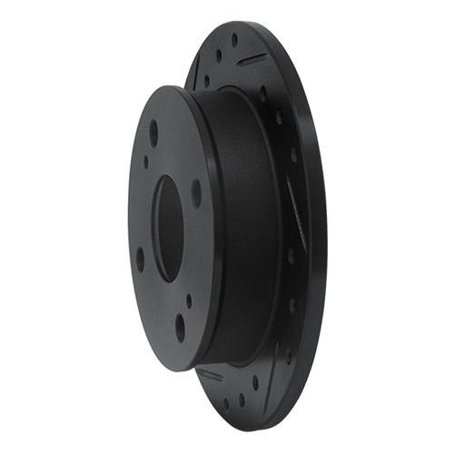 R1 85-87 Toyota Corolla (US/Canada) Rear Left Drilled & Slotted Black Brake Rotor