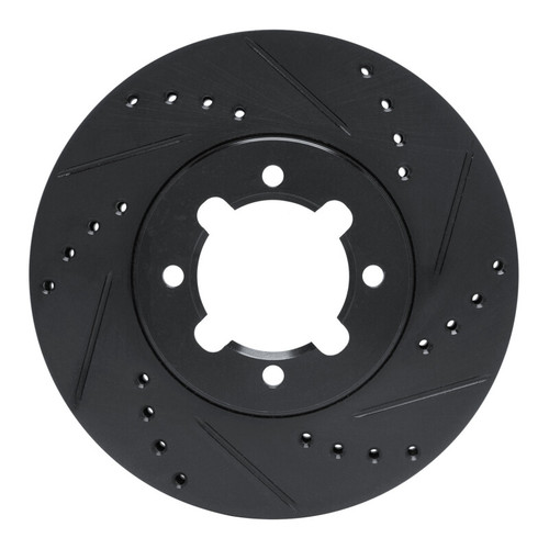 R1 83-84 Toyota Cressida Front Right Drilled & Slotted Black Brake Rotor