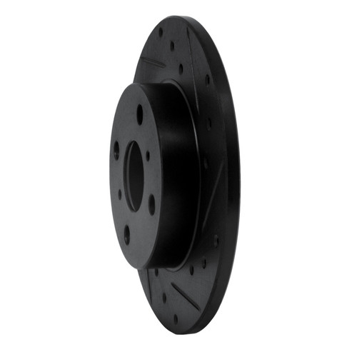 R1 83-90 Toyota Tercel Front Right Drilled & Slotted Black Brake Rotor