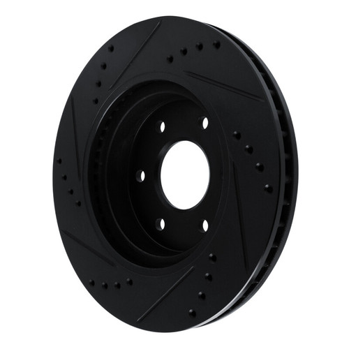 R1 16-22 Nissan NP300 Frontier (Mexico) Front Right Drilled & Slotted Black Brake Rotor
