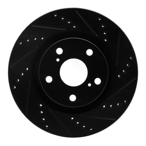 R1 22-25 Mercedes-Benz EQE 350+ Front Right Drilled & Slotted Black Brake Rotor