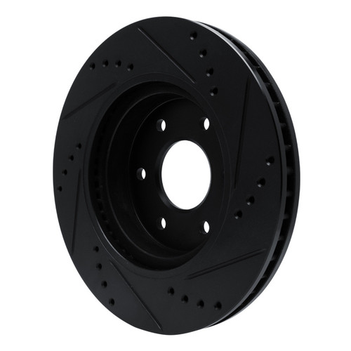 R1 16-22 Nissan NP300 Frontier (Mexico) Front Left Drilled & Slotted Black Brake Rotor
