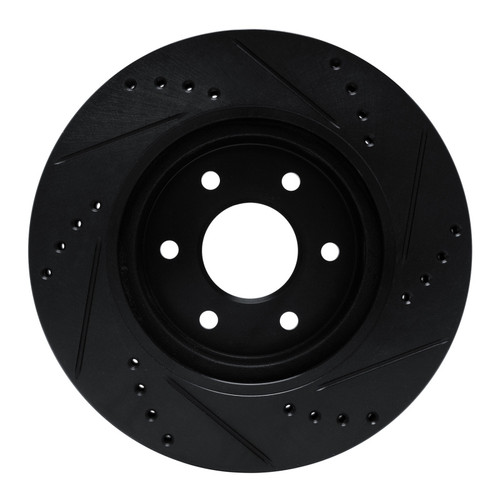 R1 16-22 Nissan NP300 Frontier (Mexico) Front Left Drilled & Slotted Black Brake Rotor