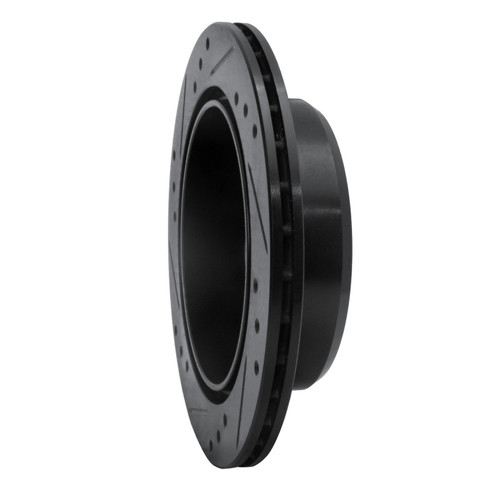 R1 82-85 Toyota Celica Rear Right Drilled & Slotted Black Brake Rotor