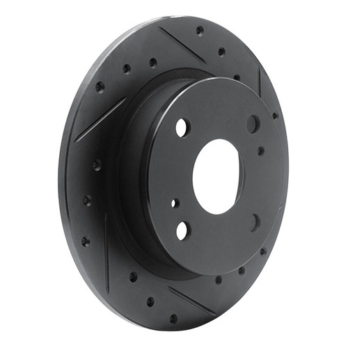 R1 79-81 Toyota Celica Rear Right Drilled & Slotted Black Brake Rotor