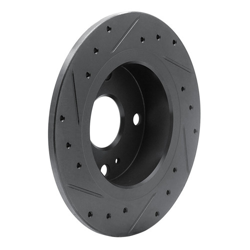 R1 79-81 Toyota Celica Rear Right Drilled & Slotted Black Brake Rotor