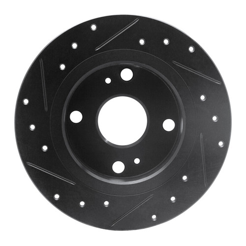 R1 79-81 Toyota Celica Rear Right Drilled & Slotted Black Brake Rotor