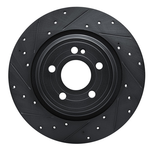 R1 20-25 Mercedes-Benz EQB 250+ Rear Left Drilled & Slotted Black Brake Rotor