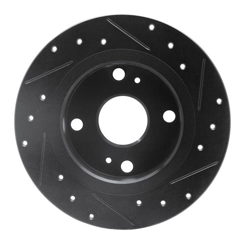 R1 79-81 Toyota Celica Rear Left Drilled & Slotted Black Brake Rotor