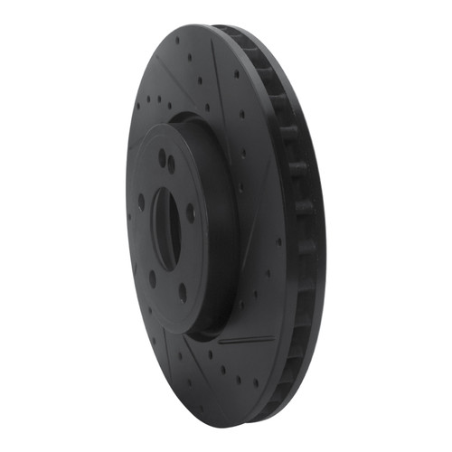 R1 19-26 Mercedes-Benz A220 Front Right Drilled & Slotted Black Brake Rotor