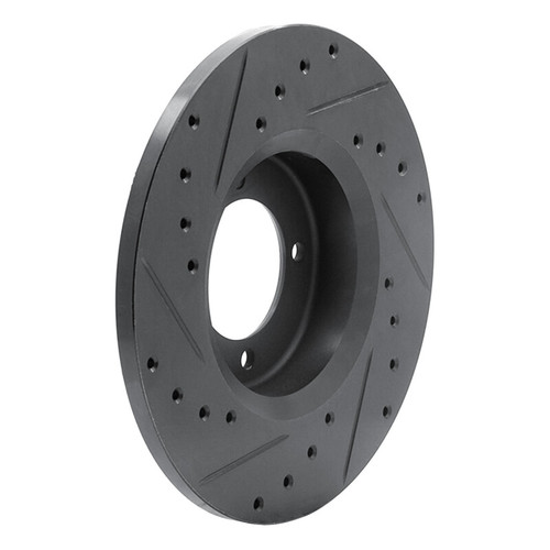 R1 72-82 Toyota CORONA Front Right Drilled & Slotted Black Brake Rotor