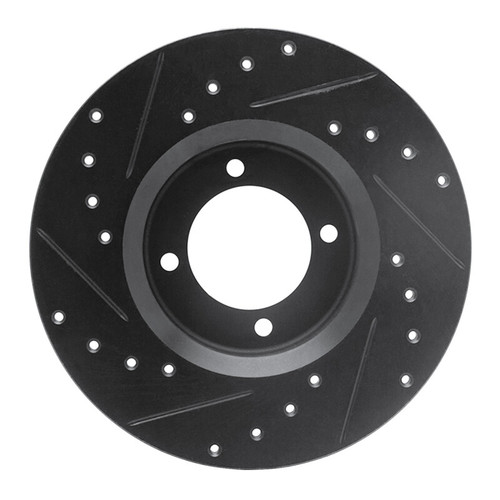 R1 72-82 Toyota CORONA Front Right Drilled & Slotted Black Brake Rotor