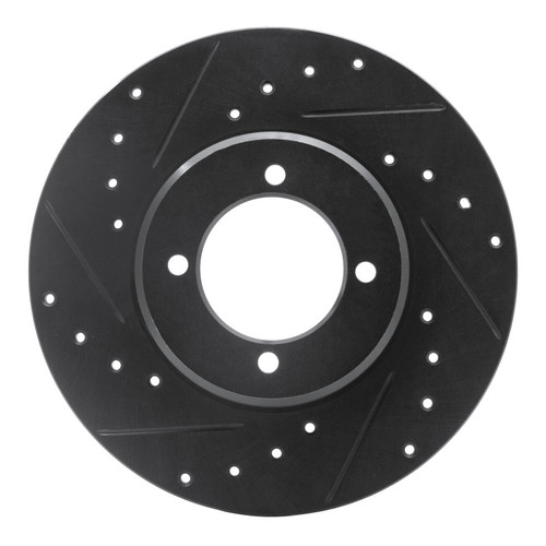 R1 72-82 Toyota CORONA Front Left Drilled & Slotted Black Brake Rotor