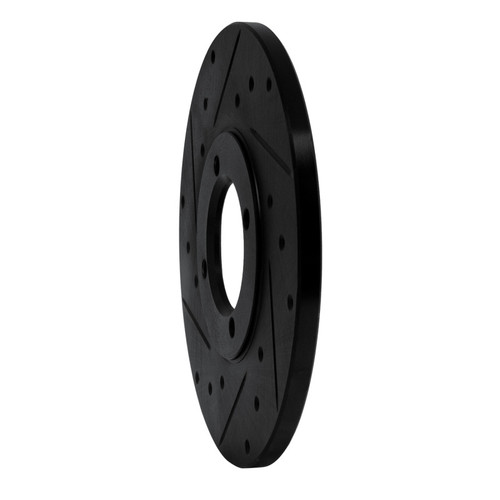 R1 76-81 Toyota Celica Front Left Drilled & Slotted Black Brake Rotor