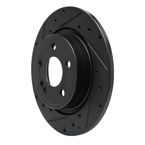 R1 19-26 Mercedes-Benz A220 Rear Left Drilled & Slotted Black Brake Rotor