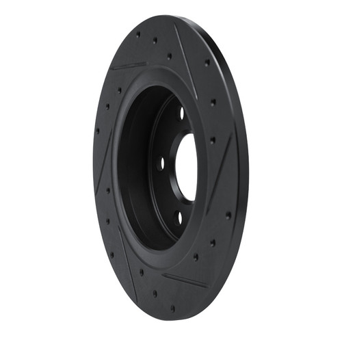 R1 19-26 Mercedes-Benz A220 Rear Left Drilled & Slotted Black Brake Rotor
