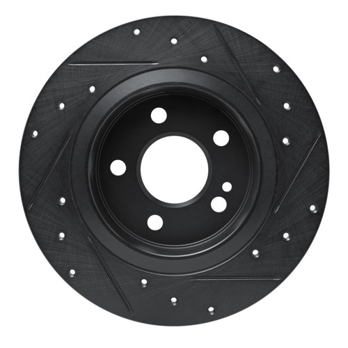 R1 19-26 Mercedes-Benz A220 Rear Left Drilled & Slotted Black Brake Rotor